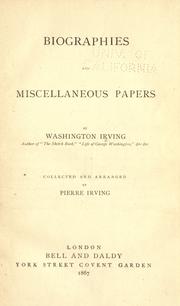Cover of: Biographies and miscellaneous papers by Washington Irving