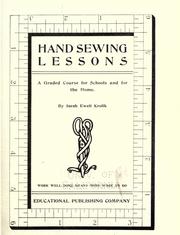 Cover of: Hand sewing lessons