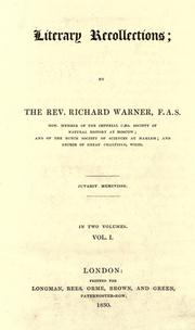 Cover of: Literary recollections by Warner, Richard