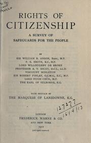 Cover of: Rights of citizenship: a survey of safeguards for the people