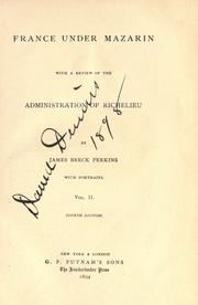 Cover of: France under Mazarin by James Breck Perkins, James Breck Perkins