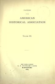 Cover of: Papers. by American Historical Association