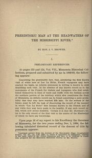 Cover of: Prehistoric man at the headwaters of the Mississippi River by J. V. Brower
