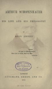 Cover of: Arthur Schopenhauer, his life and philosophy