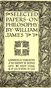 Cover of: Selected papers on philosophy by William James