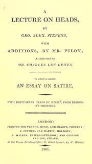 Cover of: A lecture on heads