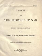 Cover of: Letter from the secretary of war by United States. Army. Signal Corps.