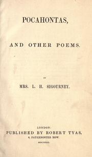 Cover of: Pocahontas, and other poems by Lydia H. Sigourney