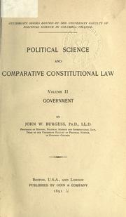 Cover of: Political science and comparative constitutional law. by John William Burgess, John William Burgess