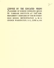 Cover of: Service by the educated negro: address