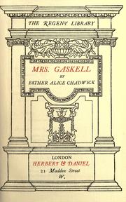 Cover of: Mrs. Gaskell