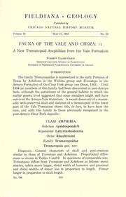 Fauna of the Vale and Choza by Everett Claire Olson