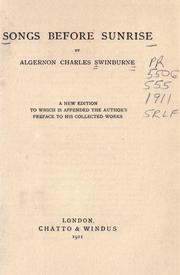 Cover of: Songs before sunrise. by Algernon Charles Swinburne