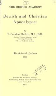 Cover of: Jewish and Christian apocalypses by F. Crawford Burkitt