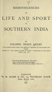 Cover of: Reminiscences of life and sport in southern India