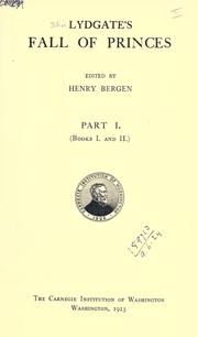 Cover of: Fall of princes.: Edited by Henry Bergen.