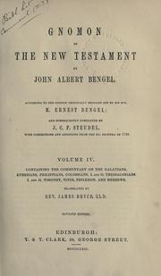 Cover of: Gnomon of the New Testament by Johann Albrecht Bengel