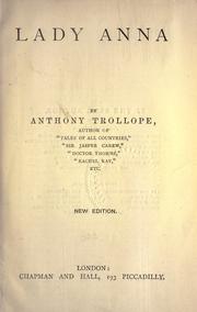 Cover of: Lady Anna. by Anthony Trollope