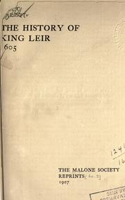 Cover of: The History of King Leir by 