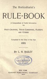 The horticulturist's rule-book by L. H. Bailey