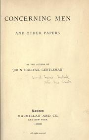 Cover of: Concerning men, and other papers.: By the author of John Halifax, gentleman.