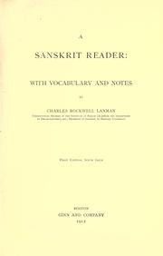 Cover of: A Sanskrit reader by Charles Rockwell Lanman