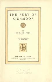 Cover of: The ruby of Kishmoor by Howard Pyle