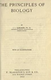 The principles of biology by J. I. Hamaker