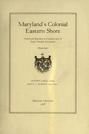 Cover of: Maryland's colonial Eastern Shore by Swepson Earle