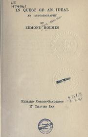 Cover of: In quest of an ideal by Edmond Holmes