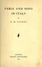 Cover of: Fable and song in Italy. by Ellen Mary Clerke
