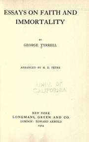 Cover of: Essays on faith and immortality by George Tyrrell