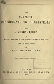 Cover of: The complete concordance to Shakespeare by Mary Cowden Clarke