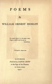 Cover of: Poems by William Ernest Henley, William Ernest Henley