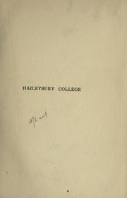 Cover of: Haileybury College, past and present by L. S. Milford