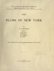 Plums Of New York by U. P. Hedrick