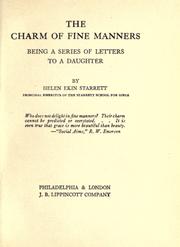 Cover of: The charm of fine manners: being a series of letters to a daughter