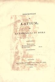 Cover of: Description of Latium by Ellis Cornelia Knight