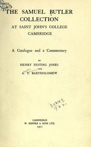 Cover of: The Samuel Butler Collection at Saint John's College, Cambridge: a catalogue and a commentary