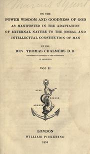 Cover of: On the power, wisdom and goodness of God by Thomas Chalmers