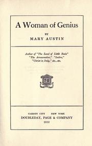 Cover of: A  woman of genius by Mary Austin