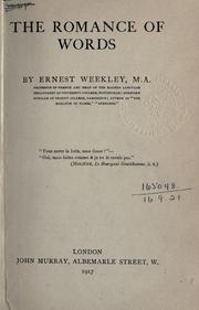 Cover of: The romance of words. by Ernest Weekley