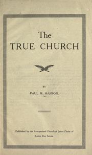 Cover of: The true church.