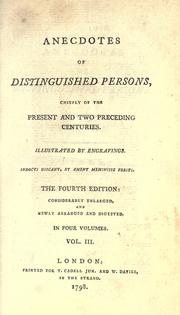 Cover of: Anecdotes of distinguished persons by Seward, William