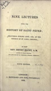 Cover of: Nine lectures upon the history of St. Peter.
