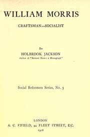 Cover of: William Morris by Holbrook Jackson