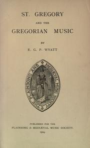 Cover of: St. Gregory and the Gregorian music