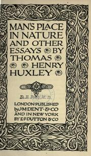 Cover of: Man's place in nature by Thomas Henry Huxley