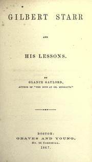 Cover of: Gilbert Starr and his lessons