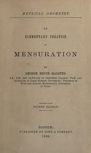 Cover of: Metrical geometry!  An elementary treatise on mensuration.